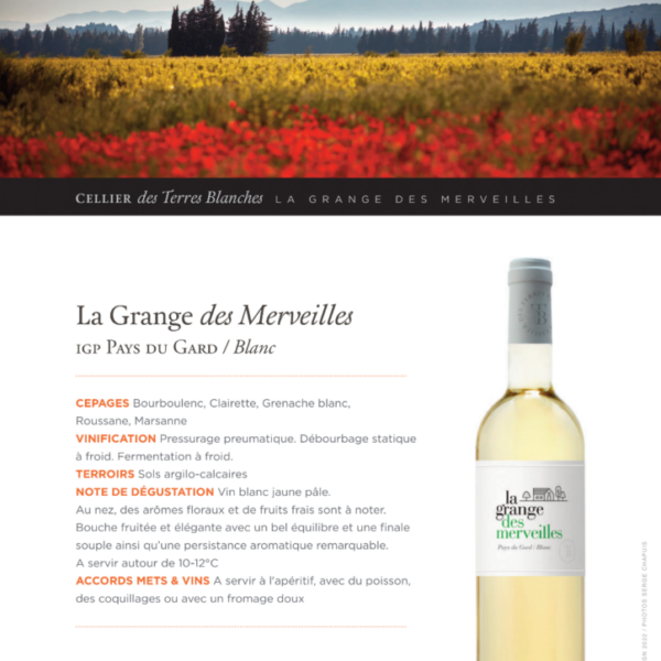 Grange des Merveilles Sauvignon Celier Des Chartreux IGP du Gard 750ml X 6