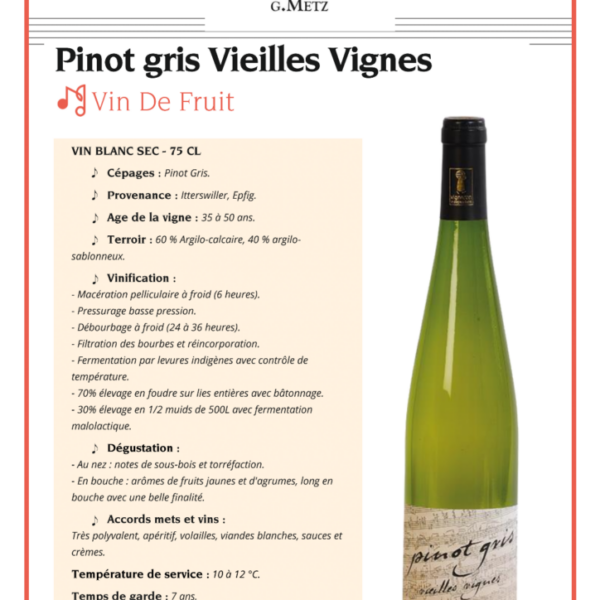 Pinot Gris VV Metz 750ml X 6