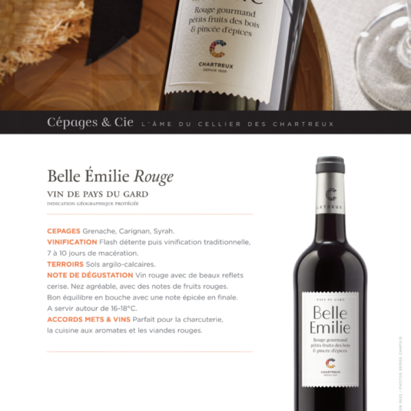 Belle Emilie Rouge IGP Gard Domaine des Chartreux 750ml X 6