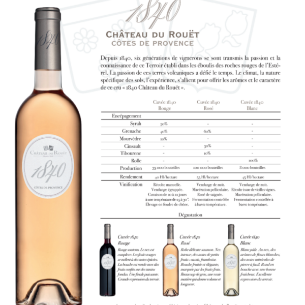 1840 AOP Côtes de Provence Château du Rouët Rosé 750ml X 6