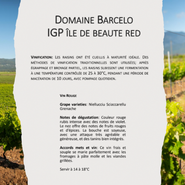 Barcelo Rouge IGP Ile de Beauté 75 cl X 6