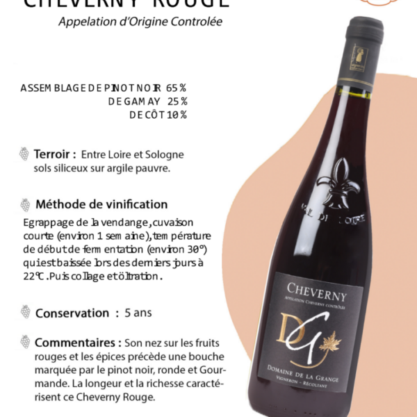 AOP Cheverny Domaine de La Grange rouge 750ml X 6